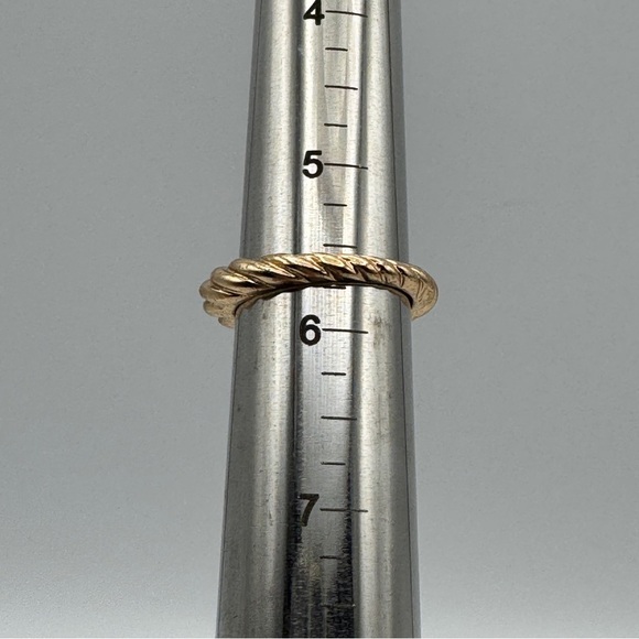 Vintage Gold Tone Rope Twist Band Ring Size 5.75 - Picture 5 of 6